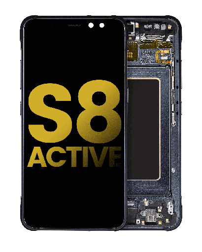 OLED Assembly With Frame Compatible For Samsung Galaxy S8 Active (Refurbished) (Meteor Gray)