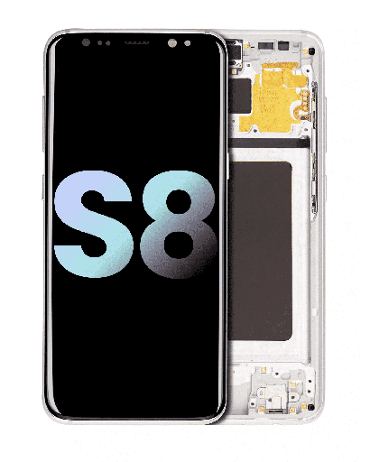 OLED Assembly With Frame Compatible For Samsung Galaxy S8 (Service Pack) (Arctic Silver)