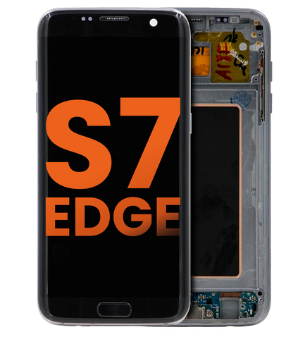 OLED Assembly With Frame Compatible For Samsung Galaxy S7 Edge (Blemish: Grade D) (All US Models / G935A) (Black Onyx)