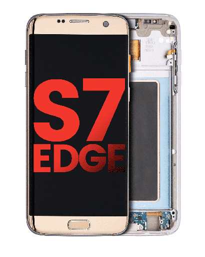 OLED Assembly With Frame Compatible For Samsung Galaxy S7 Edge (All US Models / G935A) (Aftermarket Plus) (Gold Platinum)