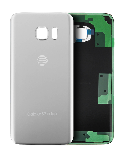 Back Cover Glass Compatible For Samsung Galaxy S7 Edge ( AT&amp;T Logo) (Used OEM Pull: Grade A) (Silver Titanium)