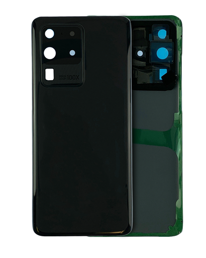 Back Cover Glass With Camera Lens Compatible For Samsung Galaxy S20 Ultra (Service Pack) (Cosmic Black)