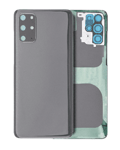 Back Cover Glass With Camera Lens Compatible For Samsung Galaxy S20 Plus (No Logo) (Aftermarket Plus) (Cosmic Gray)