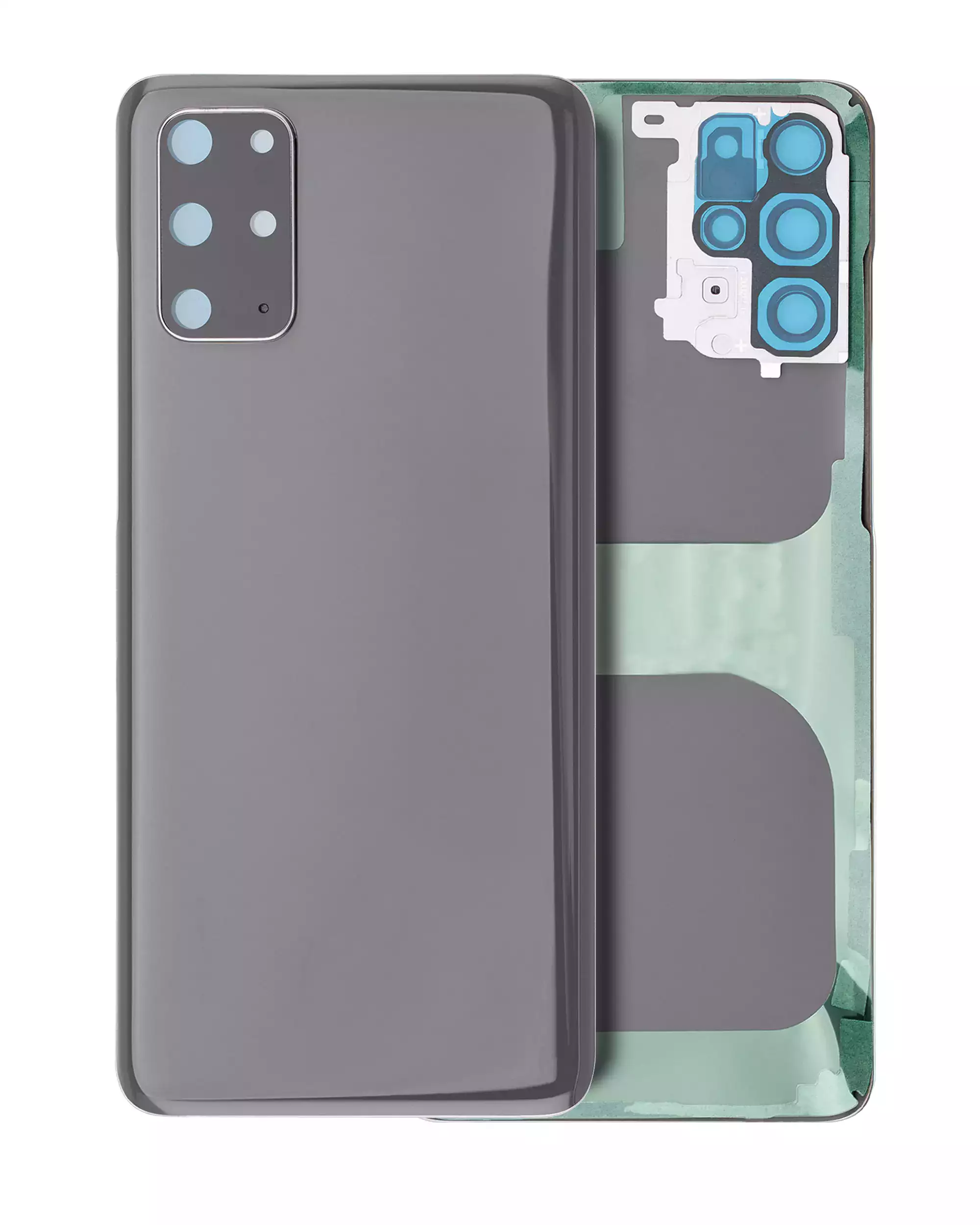 Back Cover Glass With Camera Lens Compatible For Samsung Galaxy S20 Plus (Service Pack) (Cosmic Gray)