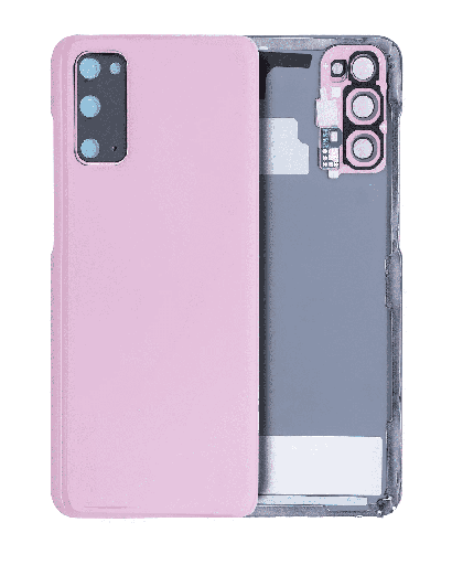 Back Cover Glass With Camera Lens Compatible For Samsung Galaxy S20 (No Logo) (Aftermarket Plus) (Cloud Pink)