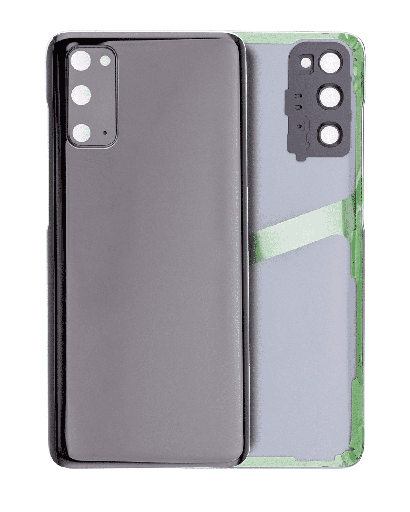 Back Cover Glass With Camera Lens Compatible For Samsung Galaxy S20 (No Logo) (Aftermarket Plus) (Cosmic Black)