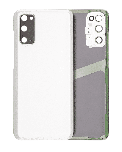 Back Cover Glass With Camera Lens Compatible For Samsung Galaxy S20 (No Logo) (Aftermarket Plus) (Cloud White)