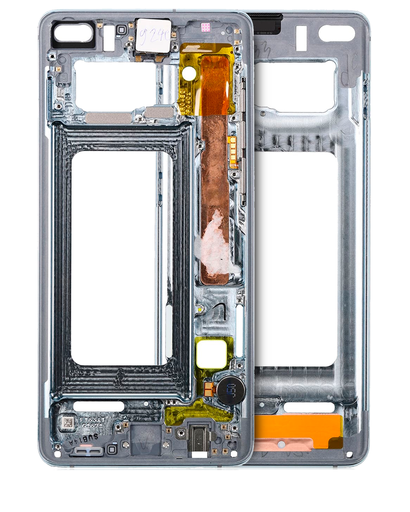 Mid-Frame Housing Compatible For Samsung Galaxy S10 Plus (With Small Parts) (Ceramic White)