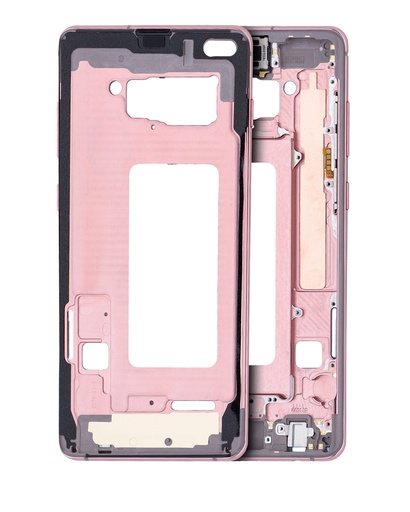 Mid-Frame Housing Compatible For Samsung Galaxy S10 Plus (With Small Parts) (Flamingo Pink)