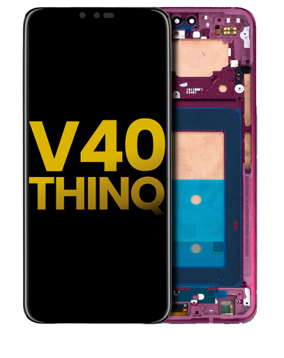 OLED Assembly With Frame Compatible For LG V40 ThinQ (Refurbished) (Carmine Red)