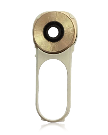 Back Camera Lens With Button Frame Compatible For LG V10 (Gold / White)