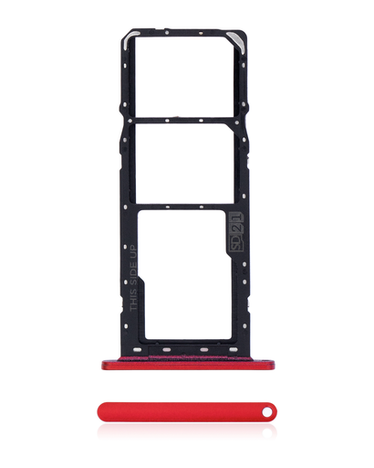 Dual Sim Card Tray Compatible For Motorola Moto G8 Power Lite (XT2055/2020) (Red)