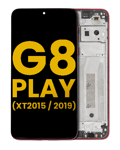 LCD Assembly With Frame Compatible For Motorola Moto G8 Play (XT2015/2019) (Refurbished) (Magenta Red)