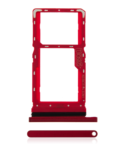 Dual Sim Card Tray Compatible For Motorola Moto G8 Play (XT2015/2019) (Magenta red)