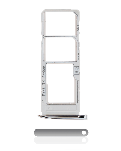 Dual Sim Card Tray Compatible For Motorola Moto G7 (XT1962/2019)/G7 Plus (XT1965-2/2019) (Silver)