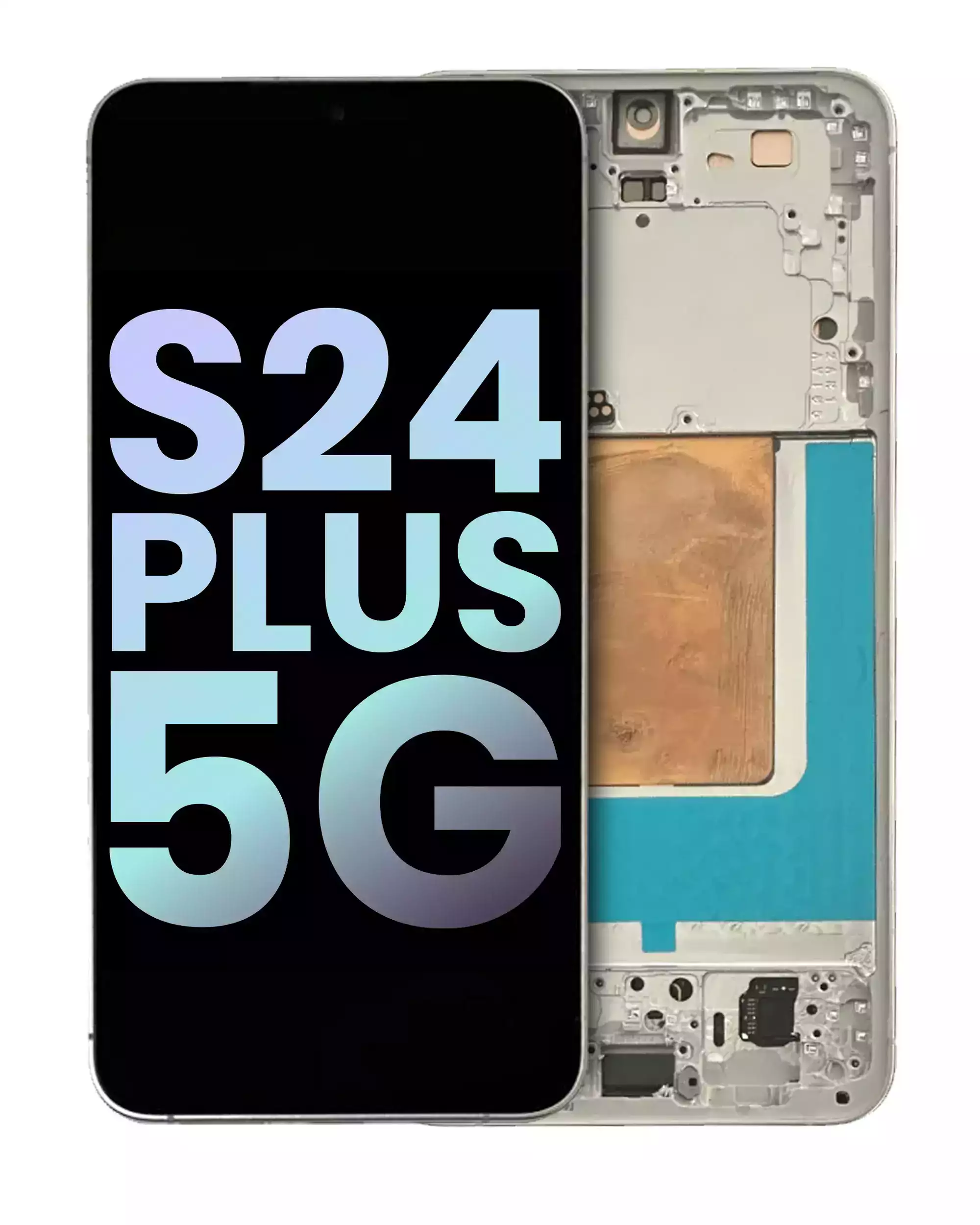 OLED Assembly With Frame Compatible For Samsung Galaxy S24 Plus 5G (US &amp; International Version) (Service Pack) (Marble Grey)