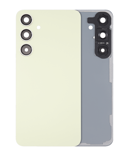 Back Cover Glass With Camera Lens Compatible For Samsung Galaxy S24 Plus 5G (No Logo) (Aftermarket Plus) (Amber Yellow)