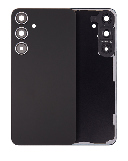 Back Cover Glass With Camera Lens Compatible For Samsung Galaxy S24 Plus 5G (No Logo) (Aftermarket Plus) (Onyx Black)