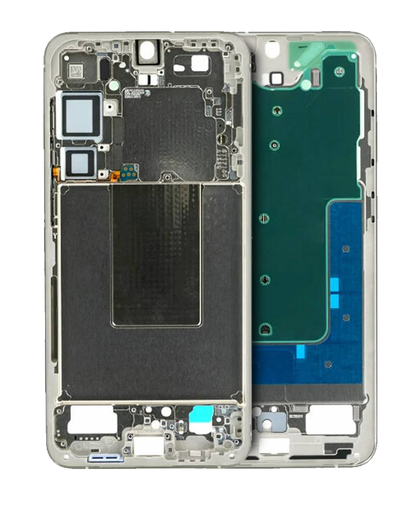 Mid-Frame Housing Compatible For Samsung Galaxy S24 Plus 5G (International version) (Service Pack) (Amber Yellow)