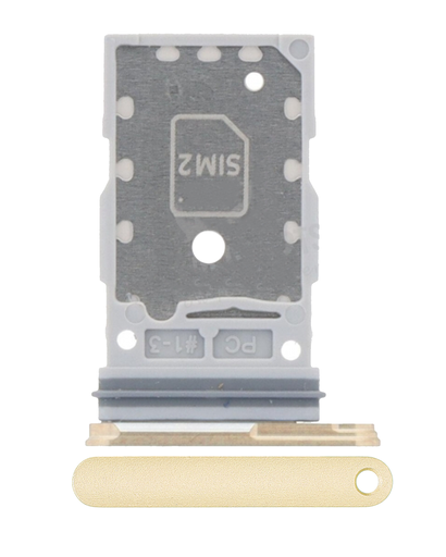 Dual Sim Card Tray Compatible For Samsung Galaxy S24 5G / S24 Plus 5G (Amber Yellow)