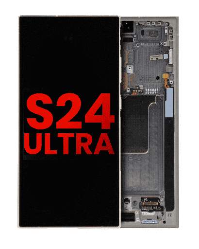 OLED Assembly With Frame Compatible For Samsung Galaxy S24 Ultra (Aftermarket Plus) (Titanium Gray)
