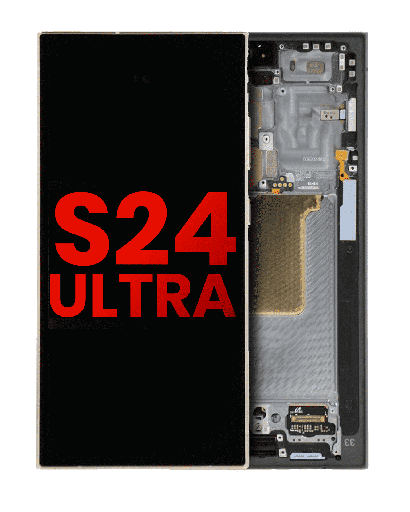 OLED Assembly With Frame Compatible For Samsung Galaxy S24 Ultra (Aftermarket Plus) (Titanium Black)