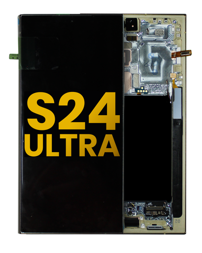 OLED Assembly With Frame Compatible For Samsung Galaxy S24 Ultra (Refurbished) (Titanium Yellow)