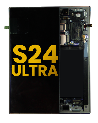 OLED Assembly With Frame Compatible For Samsung Galaxy S24 Ultra (Refurbished) (Titanium Gray)