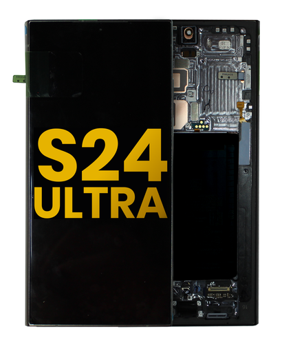 OLED Assembly With Frame Compatible For Samsung Galaxy S24 Ultra (Refurbished) (Titanium Black)