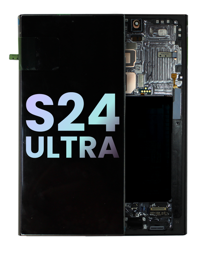 OLED Assembly With Frame Compatible For Samsung Galaxy S24 Ultra (Service Pack) (Titanium Black)