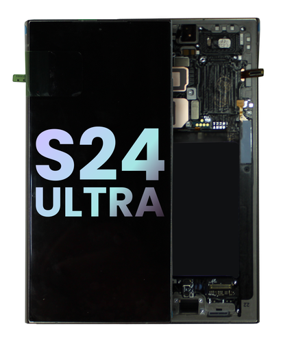 OLED Assembly With Frame Compatible For Samsung Galaxy S24 Ultra (Service Pack) (Titanium Gray)