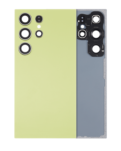 Back Cover Glass With Camera Lens Compatible For Samsung Galaxy S24 Ultra 5G (No Logo) (Aftermarket Plus) (Titanium Green)