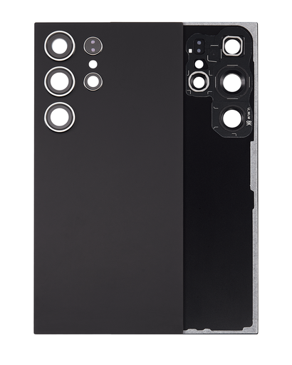 Back Cover Glass With Camera Lens Compatible For Samsung Galaxy S24 Ultra 5G (No Logo) (Aftermarket Plus) (Titanium Black)