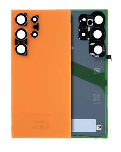 Back Cover Glass With Camera Lens Compatible For Samsung Galaxy S24 Ultra (Service Pack) (Sandstone Orange)