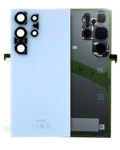 Back Cover Glass With Camera Lens Compatible For Samsung Galaxy S24 Ultra (Service Pack) (Sapphire Blue)