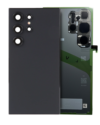 Back Cover Glass With Camera Lens Compatible For Samsung Galaxy S24 Ultra (Service Pack) (Titanium Black)