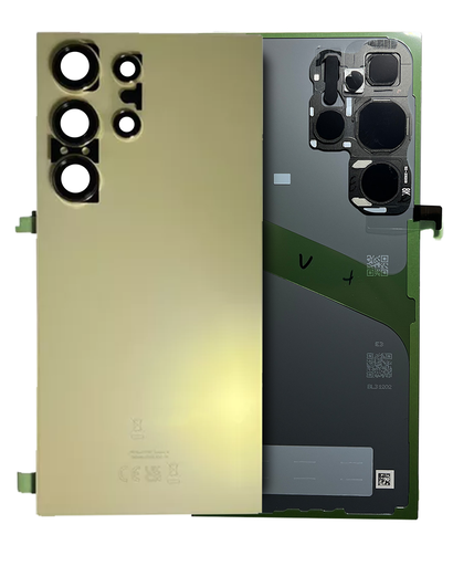 Back Cover Glass With Camera Lens Compatible For Samsung Galaxy S24 Ultra (Service Pack) (Titanium Yellow)