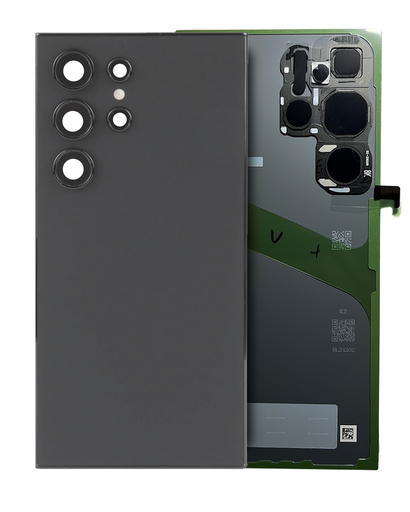 Back Cover Glass With Camera Lens Compatible For Samsung Galaxy S24 Ultra (Service Pack) (Titanium Gray)