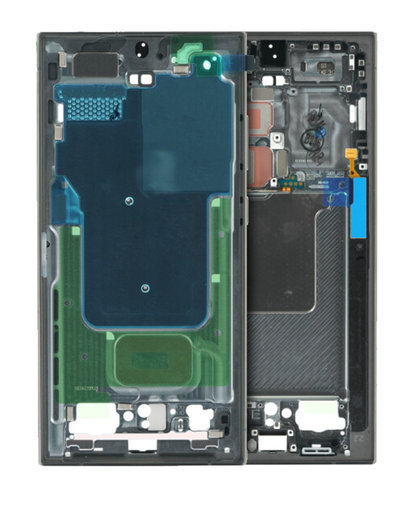 Mid-Frame Housing Compatible For Samsung Galaxy S24 Ultra 5G (International version) (Service Pack) (Titanium Black)