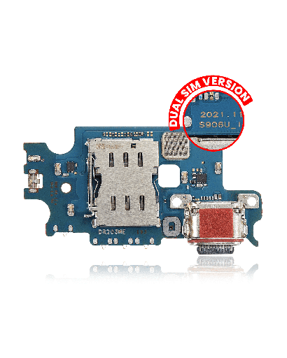 Charging Port Board With Sim Card Reader Compatible For Samsung Galaxy S22 Plus 5G (S9060) (Dual Sim Version)