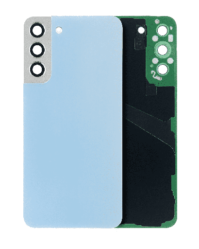 Back Cover Glass With Camera Lens Compatible For Samsung Galaxy S22 Plus 5G (No Logo) (Aftermarket Plus) (Sky Blue)