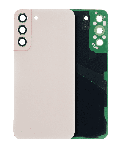 Back Cover Glass With Camera Lens Compatible For Samsung Galaxy S22 Plus 5G (No Logo) (Aftermarket Plus) (Pink Gold)