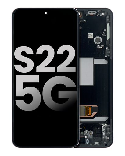OLED Assembly With Frame Compatible For Samsung Galaxy S22 5G (Used OEM Pull: Grade B/C) (Phantom Black)