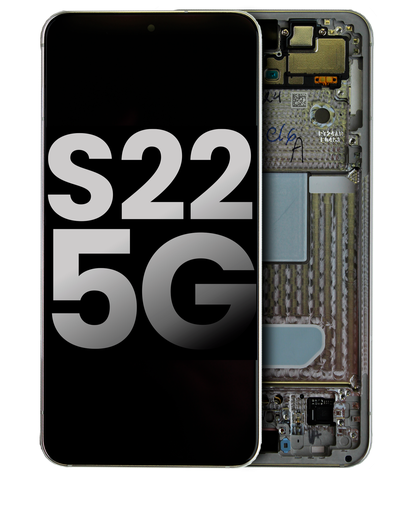 OLED Assembly With Frame Compatible For Samsung Galaxy S22 5G (Used OEM Pull: Grade B/C) (White)