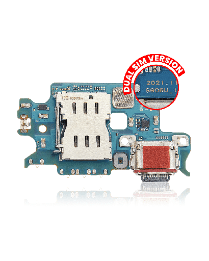 Charging Port Board With Sim Card Reader Compatible For Samsung Galaxy S22 5G (S9010) (Dual Sim Version)
