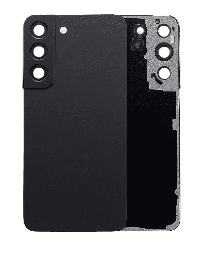 Back Cover Glass With Camera Lens Compatible For Samsung Galaxy S22 5G (No Logo) (Aftermarket Plus) (Phantom Black)