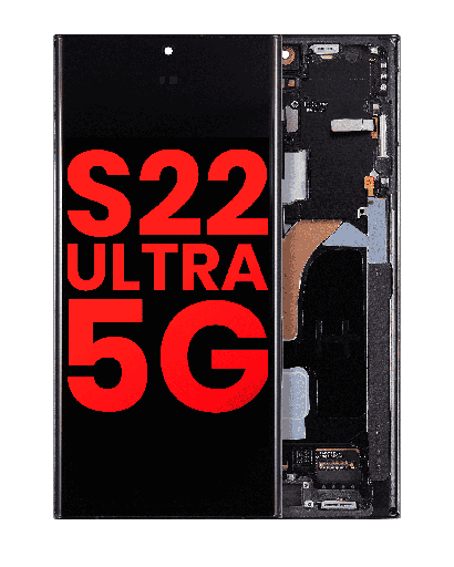 OLED Assembly With Frame Compatible For Samsung Galaxy S22 Ultra 5G (Aftermarket Plus) (Graphite)