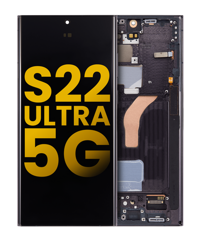 OLED Assembly With Frame Compatible For Samsung Galaxy S22 Ultra 5G (Refurbished) (Phantom Black)