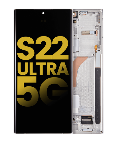 OLED Assembly With Frame Compatible For Samsung Galaxy S22 Ultra 5G (Refurbished) (Phantom White)