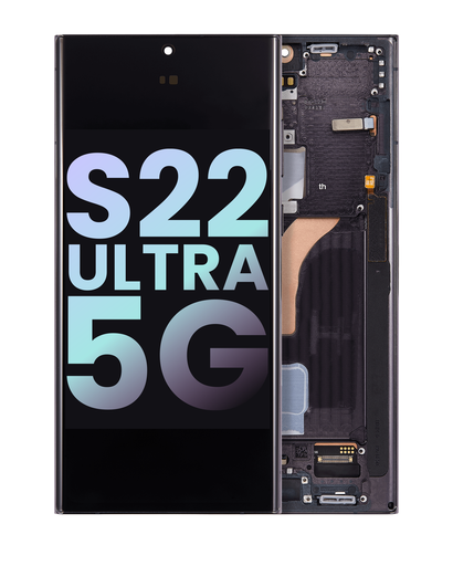 OLED Assembly With Frame Compatible For Samsung Galaxy S22 Ultra 5G (Service Pack) (Phantom Black)